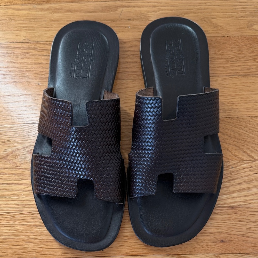 Mercanti Fiorentini Dark Brown Leather Sandals